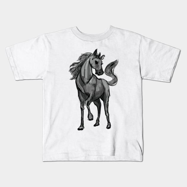 Horse sketch Kids T-Shirt by sbyrd95